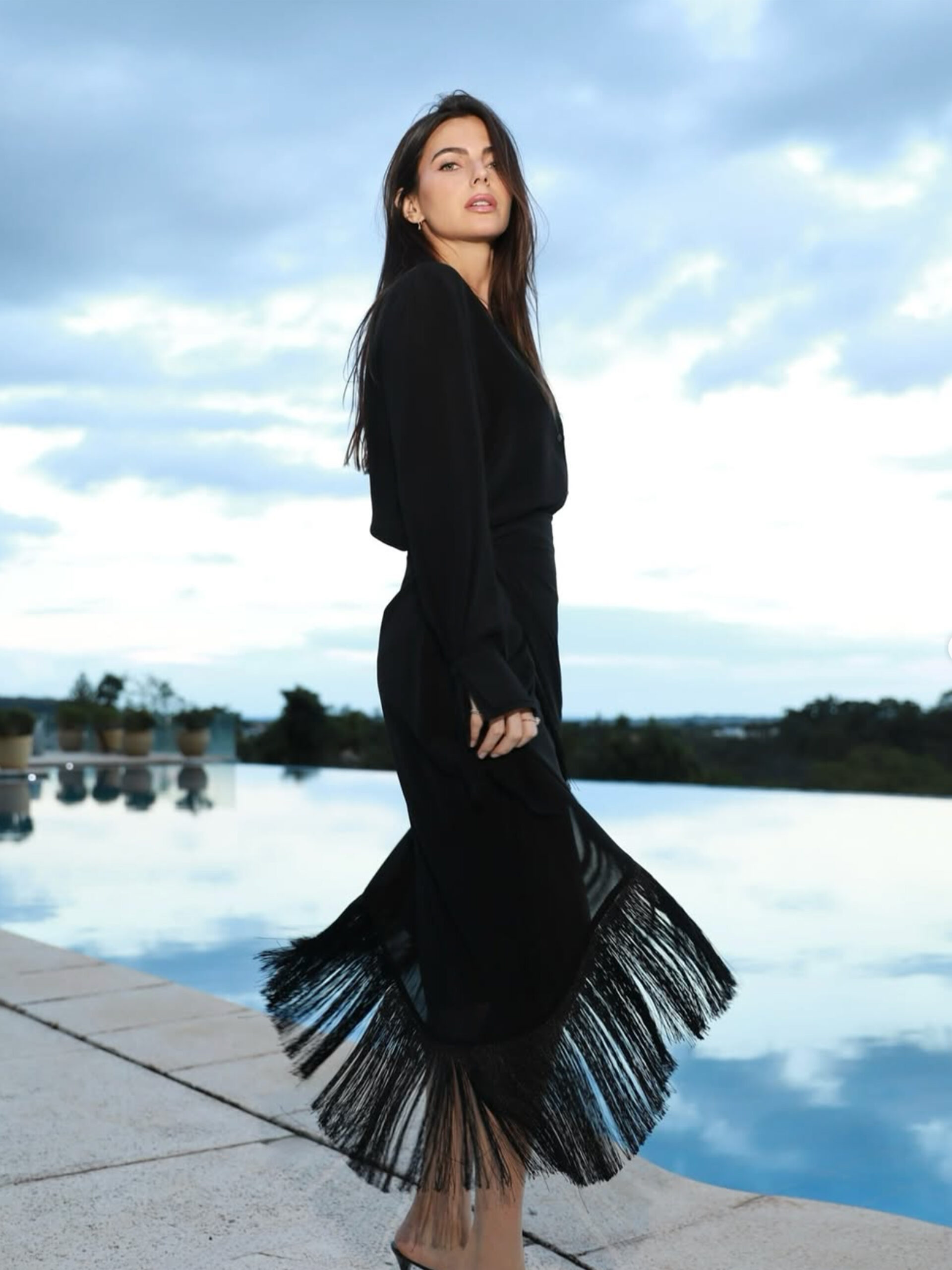 Noir Twilight Wrap Dress